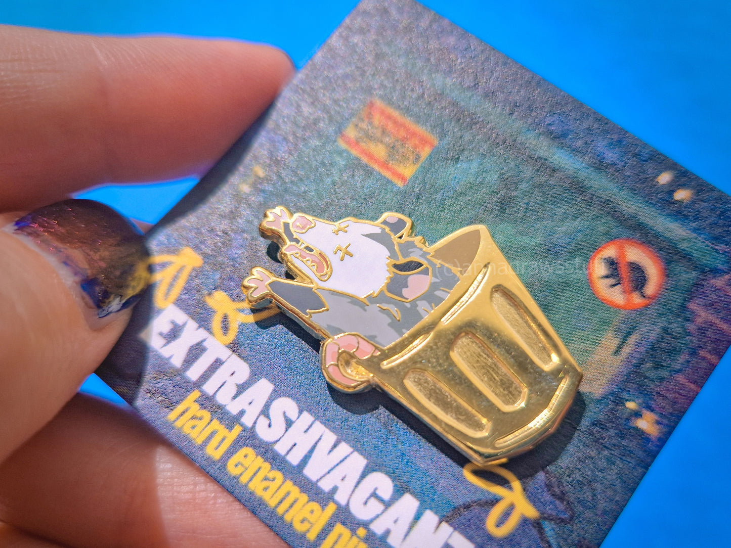 Opossum Playing Dead Pin - Hard Enamel Pin - Extrashvaganza