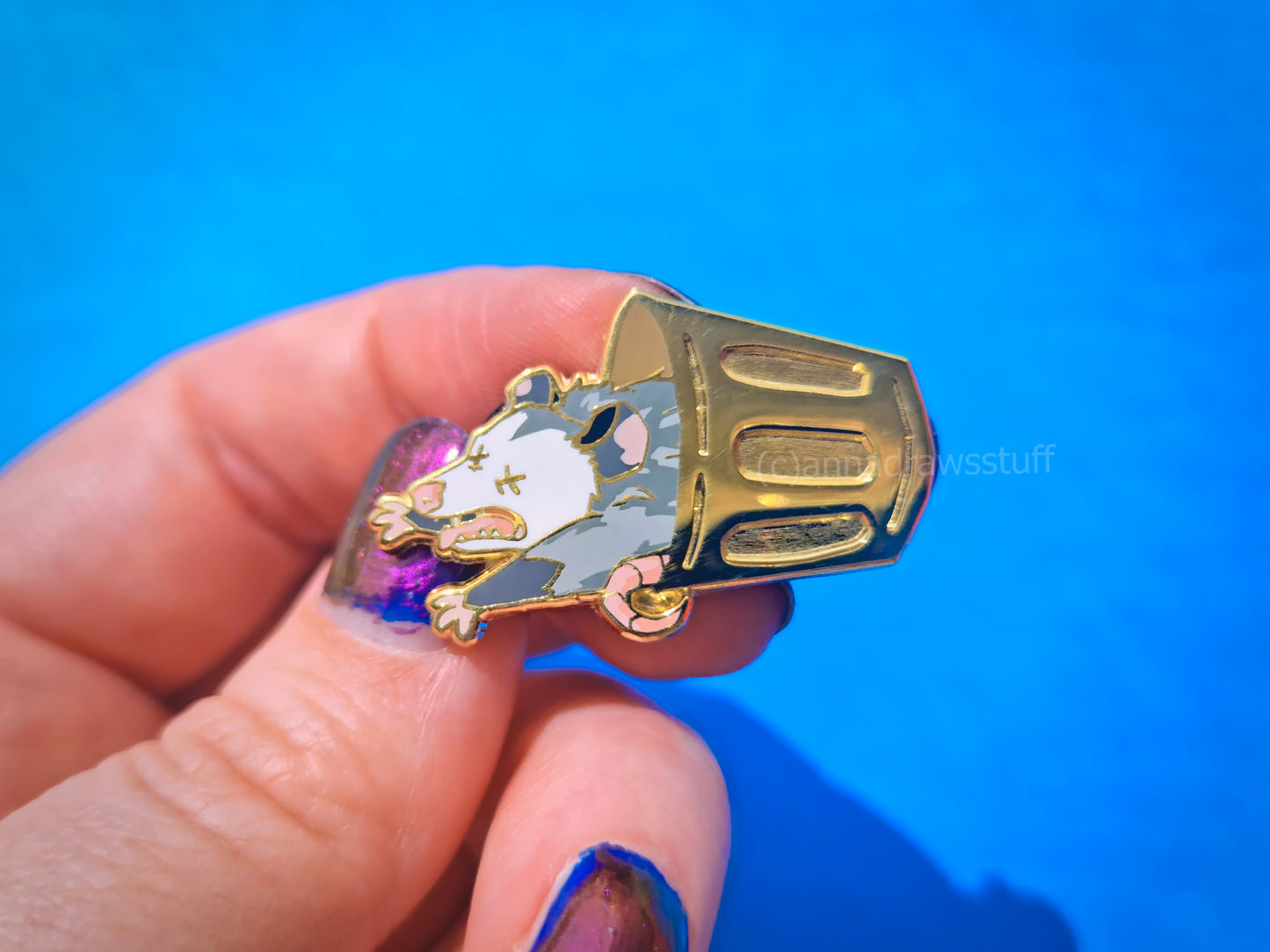 Opossum Playing Dead Pin - Hard Enamel Pin - Extrashvaganza
