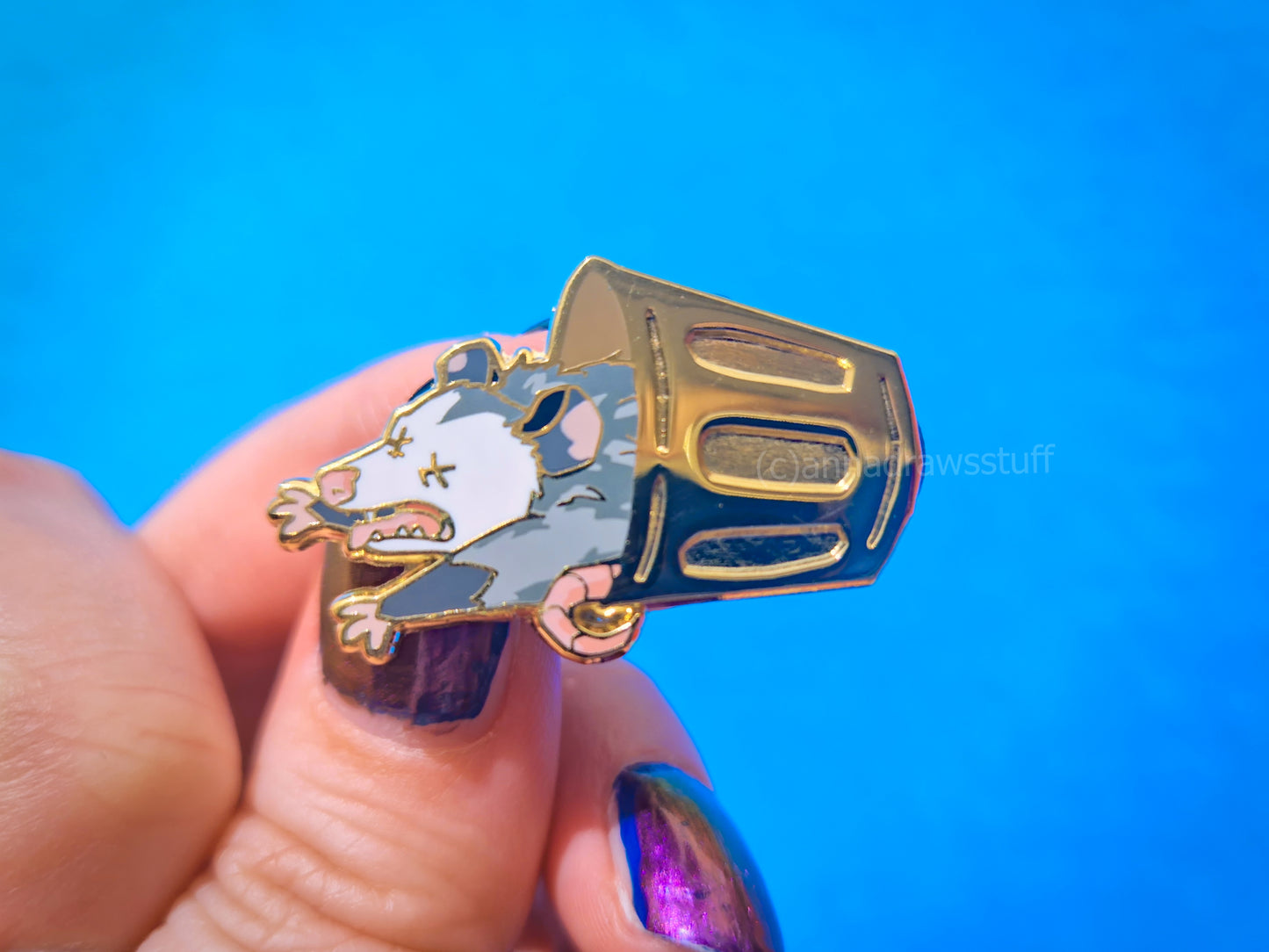 Opossum Playing Dead Pin - Hard Enamel Pin - Extrashvaganza