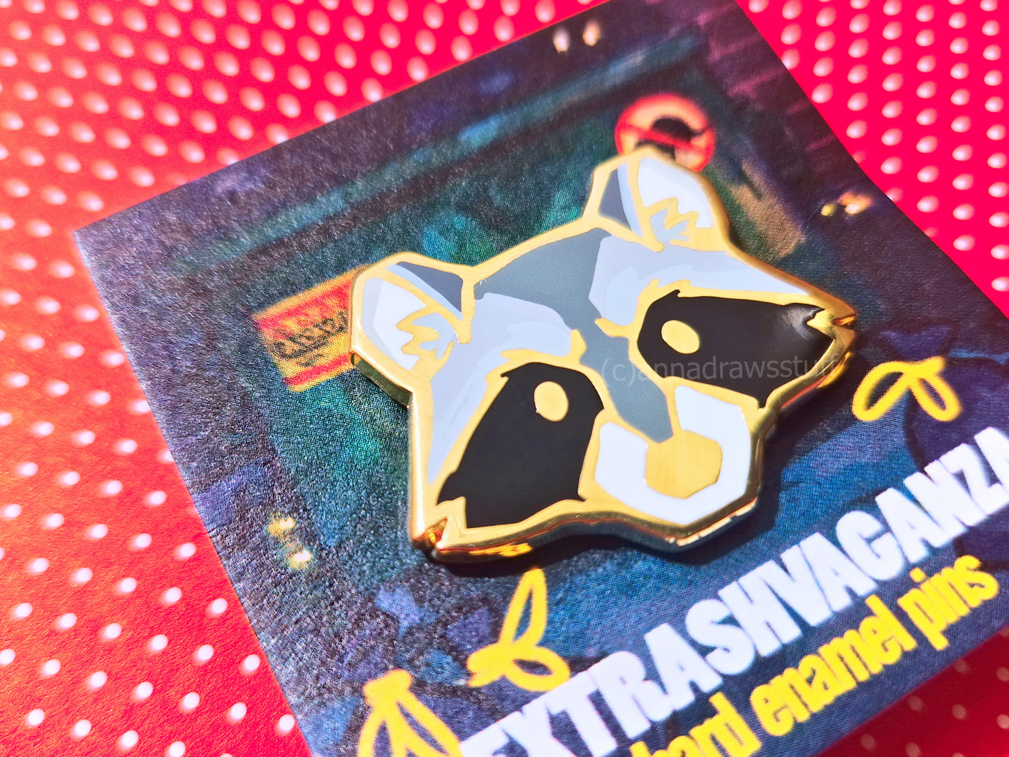 Raccoon Head  - Hard Enamel Pin - Extrashvaganza