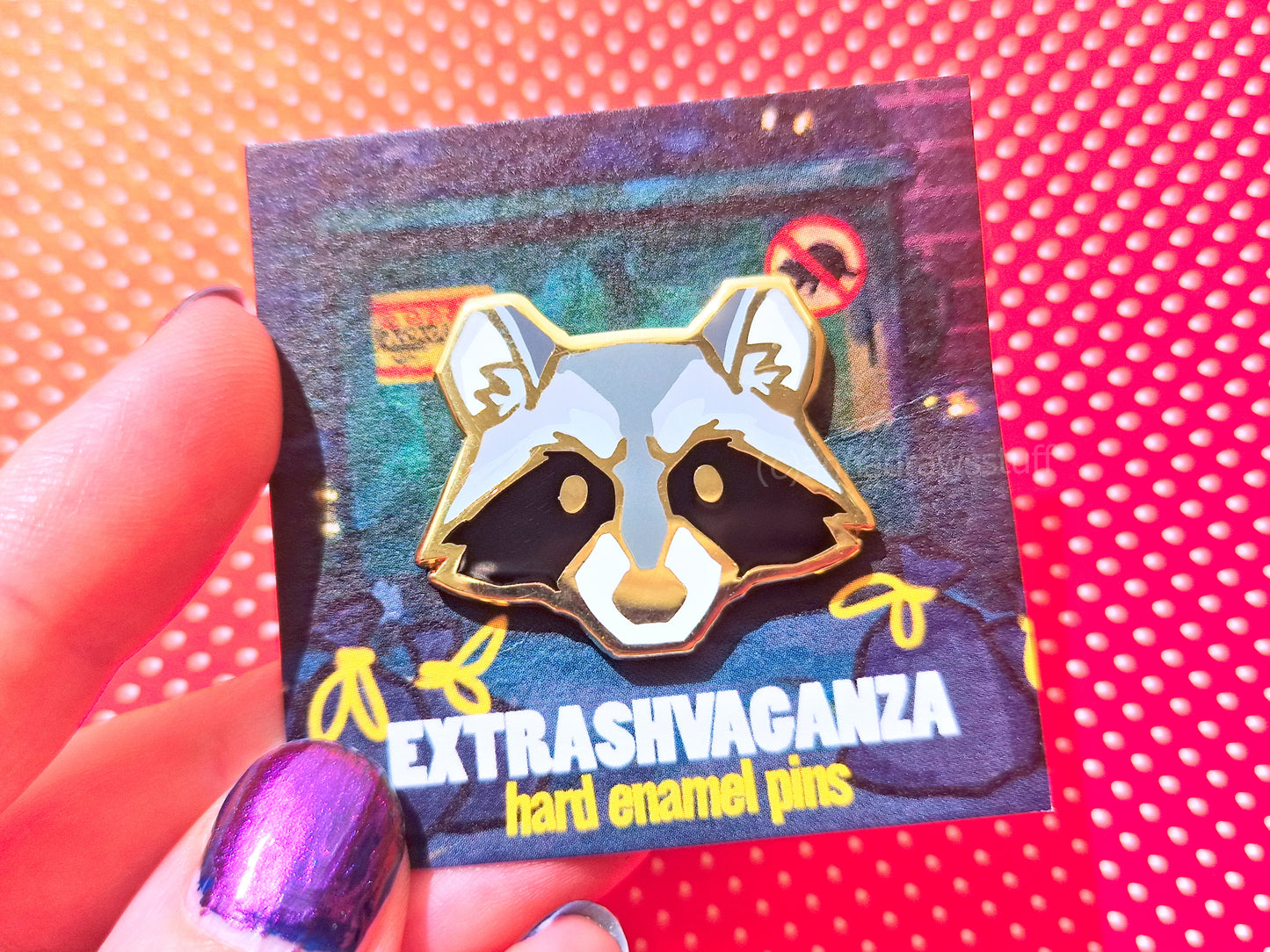 Raccoon Head  - Hard Enamel Pin - Extrashvaganza