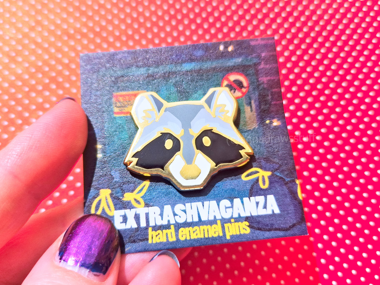 Raccoon Head  - Hard Enamel Pin - Extrashvaganza