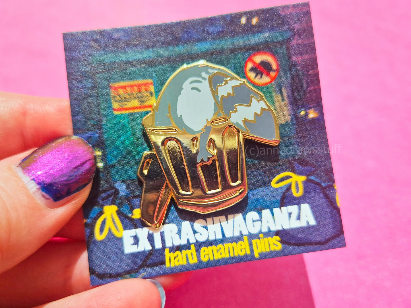 Digging Raccoon - Hard Enamel Pin - Extrashvaganza