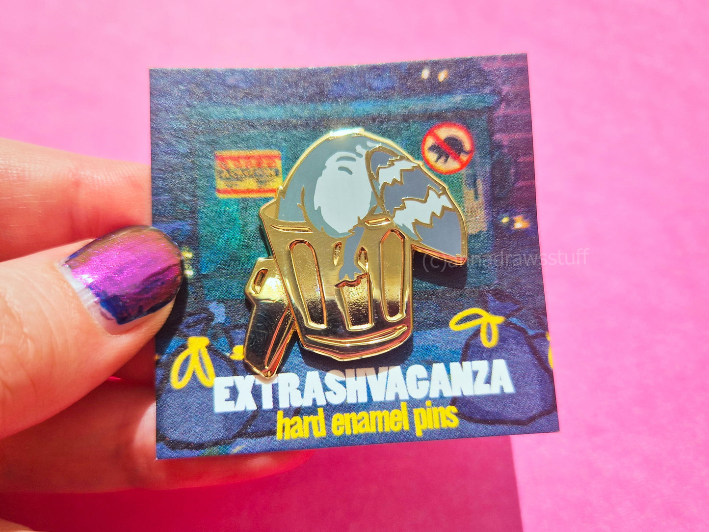 Digging Raccoon - Hard Enamel Pin - Extrashvaganza