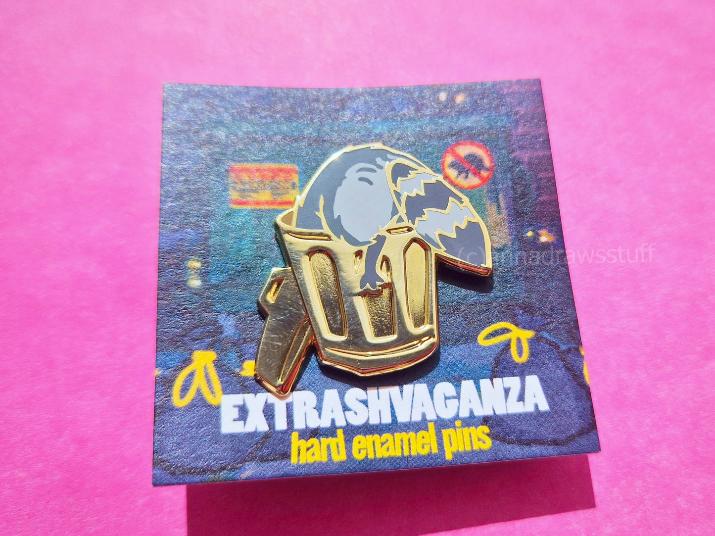 Digging Raccoon - Hard Enamel Pin - Extrashvaganza