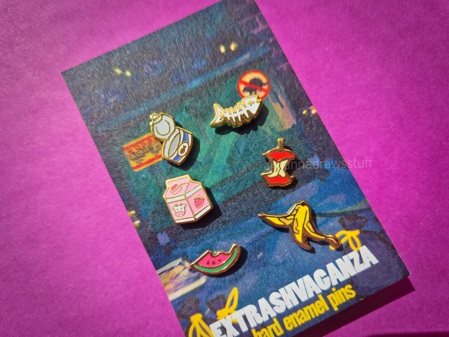 Garbage Themed Mini Pin Set - Hard Enamel Board Filler Pins - Extrashvaganza