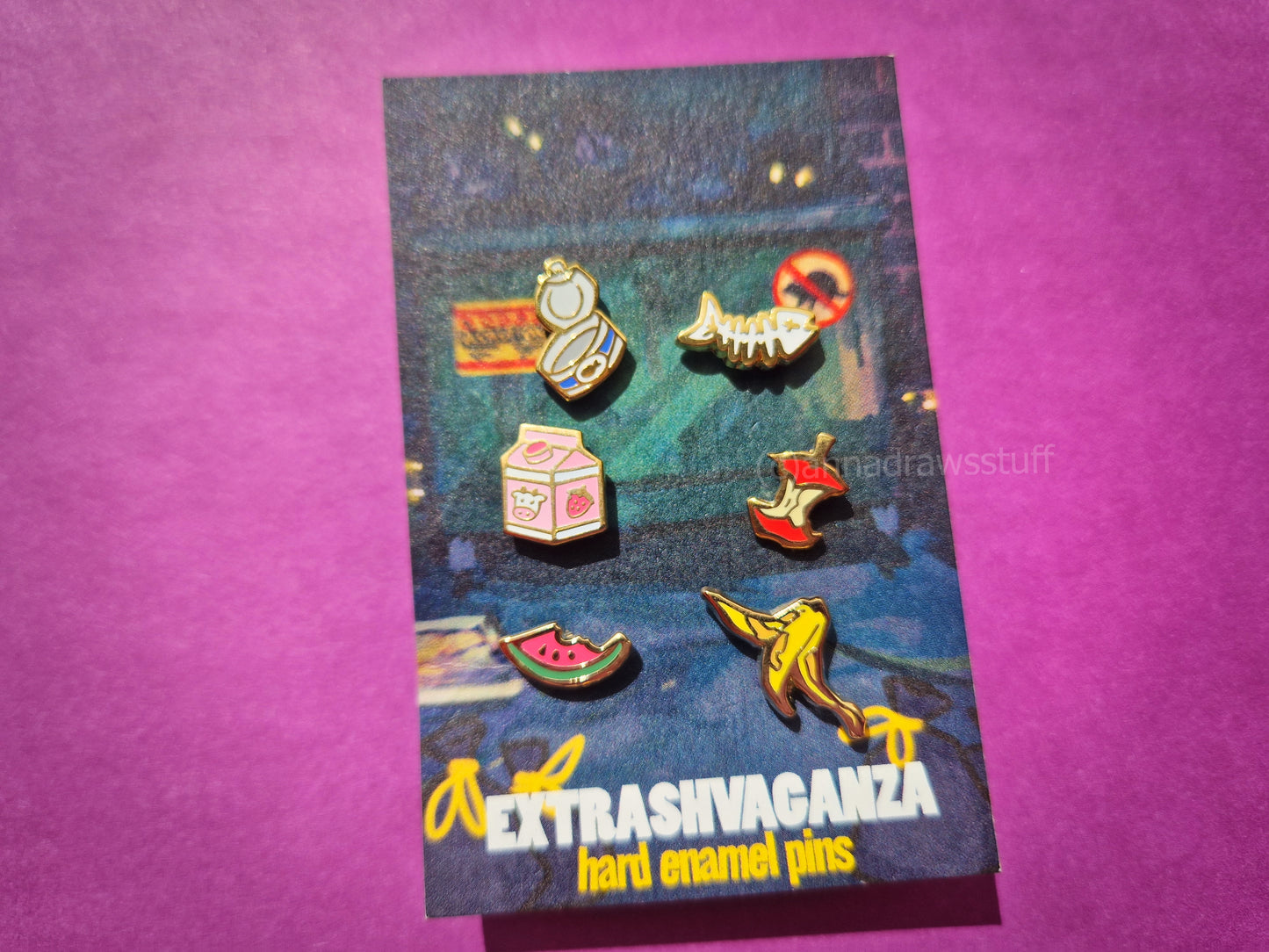 Garbage Themed Mini Pin Set - Hard Enamel Board Filler Pins - Extrashvaganza