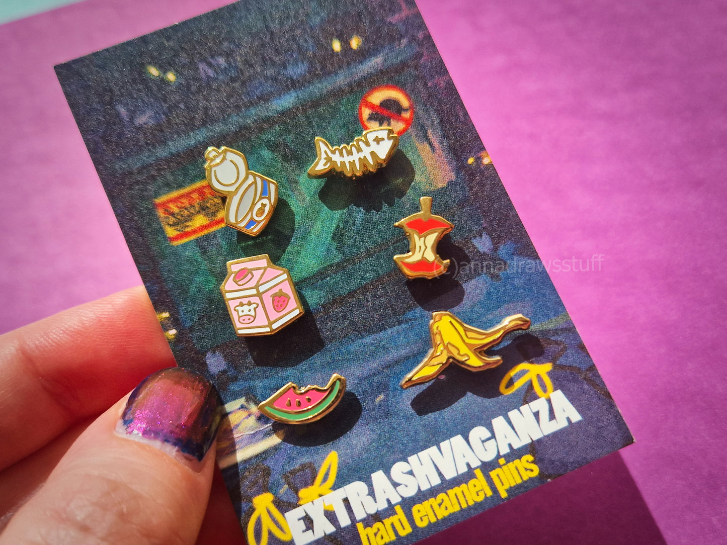 Garbage Themed Mini Pin Set - Hard Enamel Board Filler Pins - Extrashvaganza