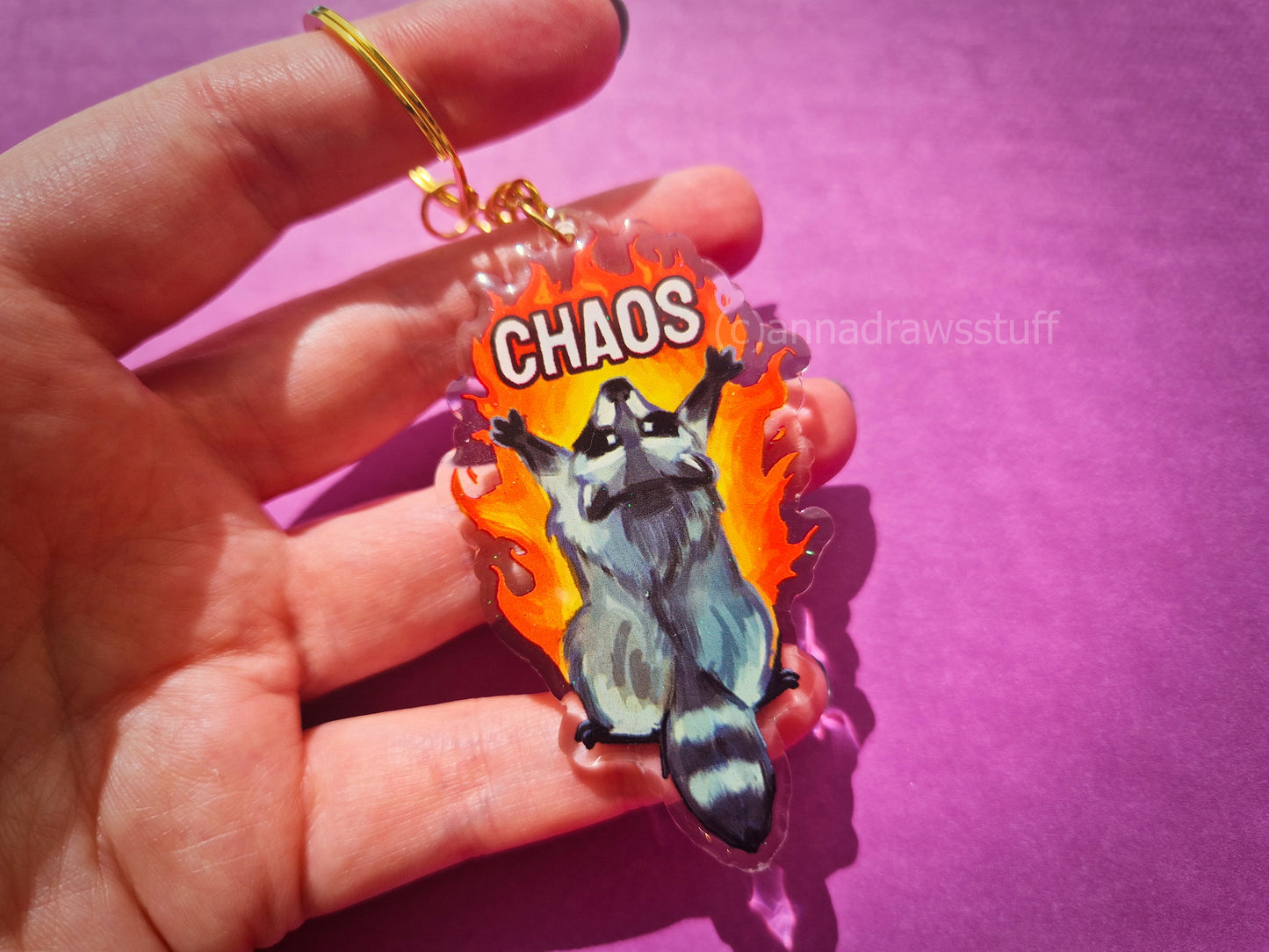 Chaos Raccoon Keychain