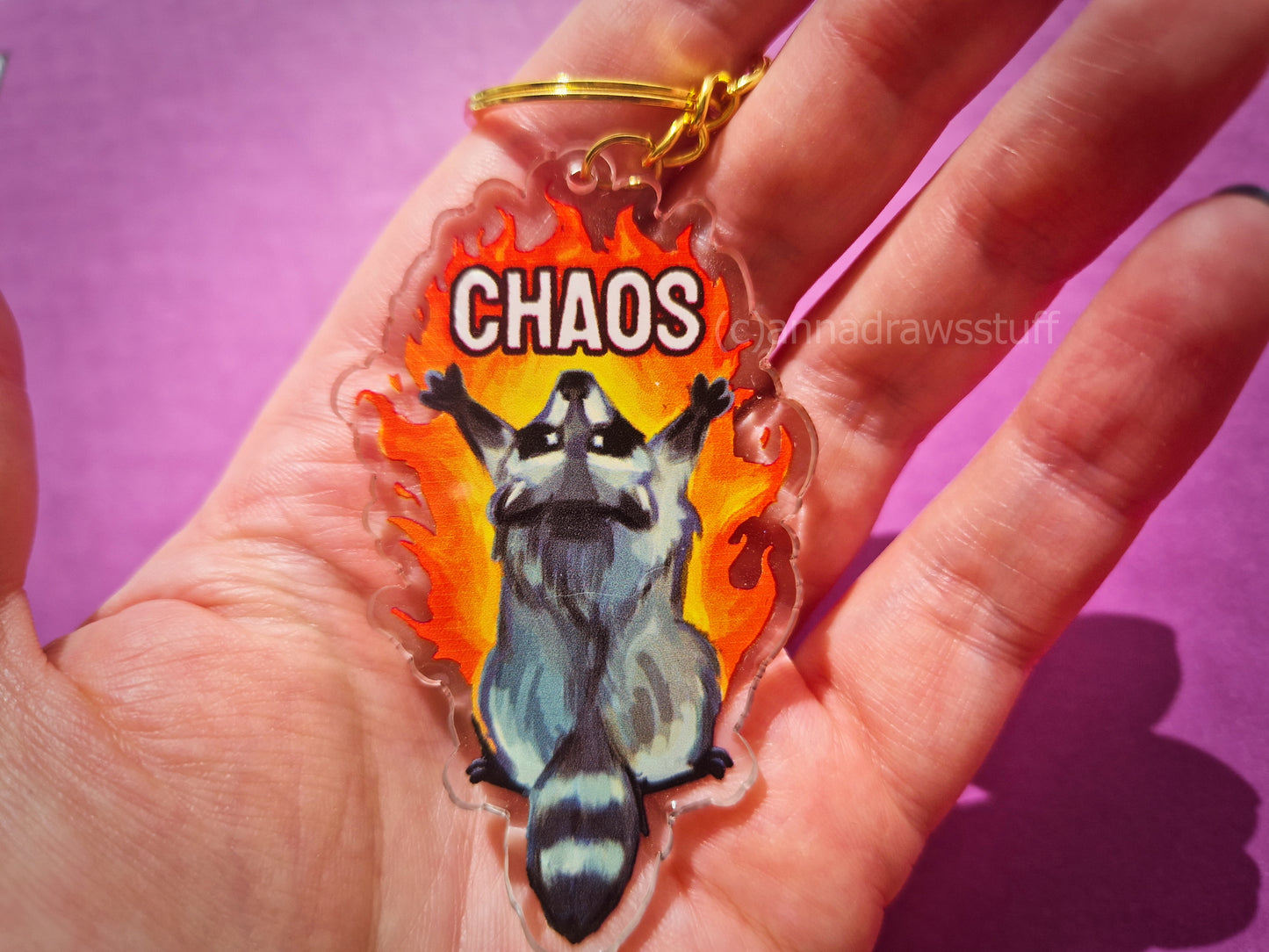 Chaos Raccoon Keychain