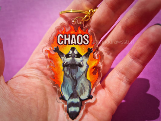 Chaos Raccoon Keychain