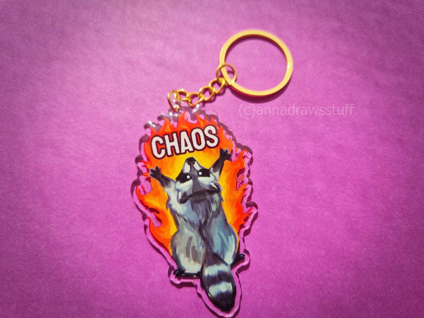 Chaos Raccoon Keychain