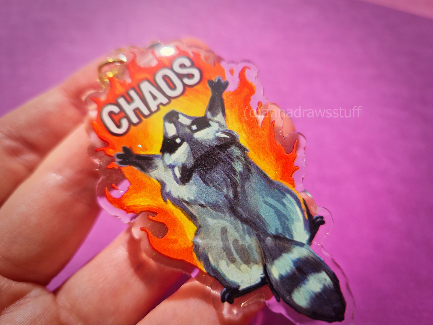 Chaos Raccoon Keychain