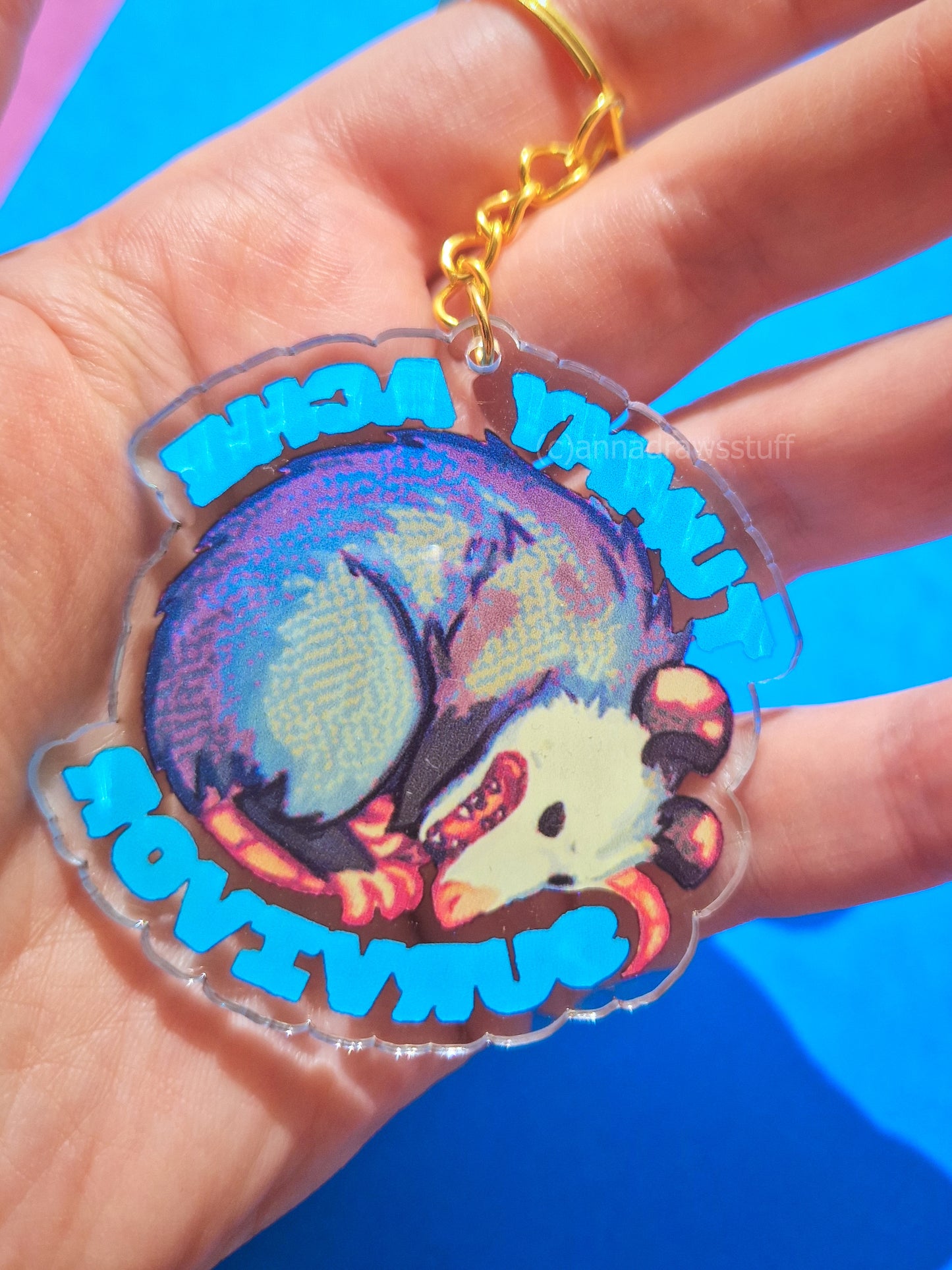 Tummy Ache Survivor Opossum Keychain