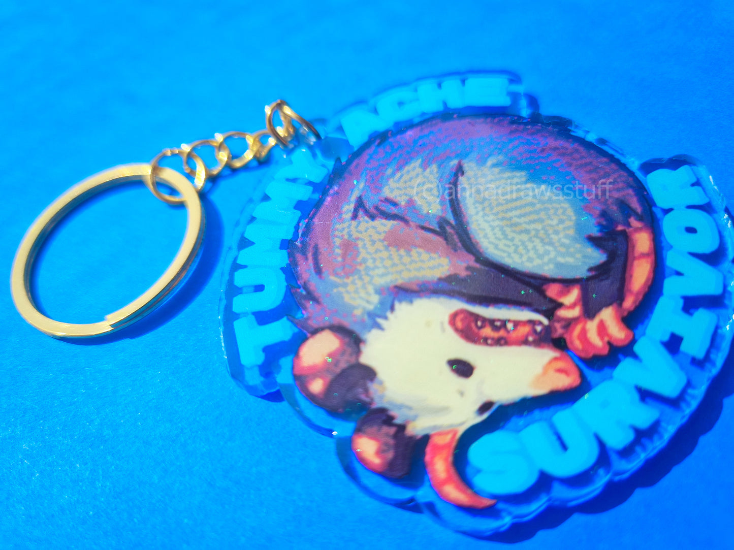 Tummy Ache Survivor Opossum Keychain