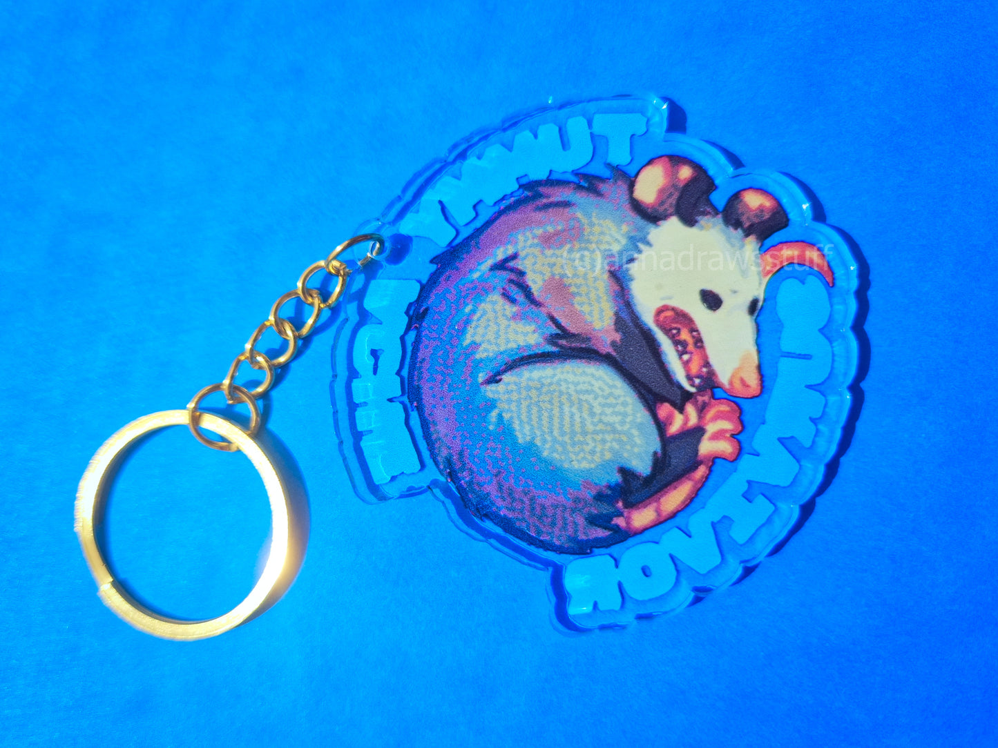Tummy Ache Survivor Opossum Keychain