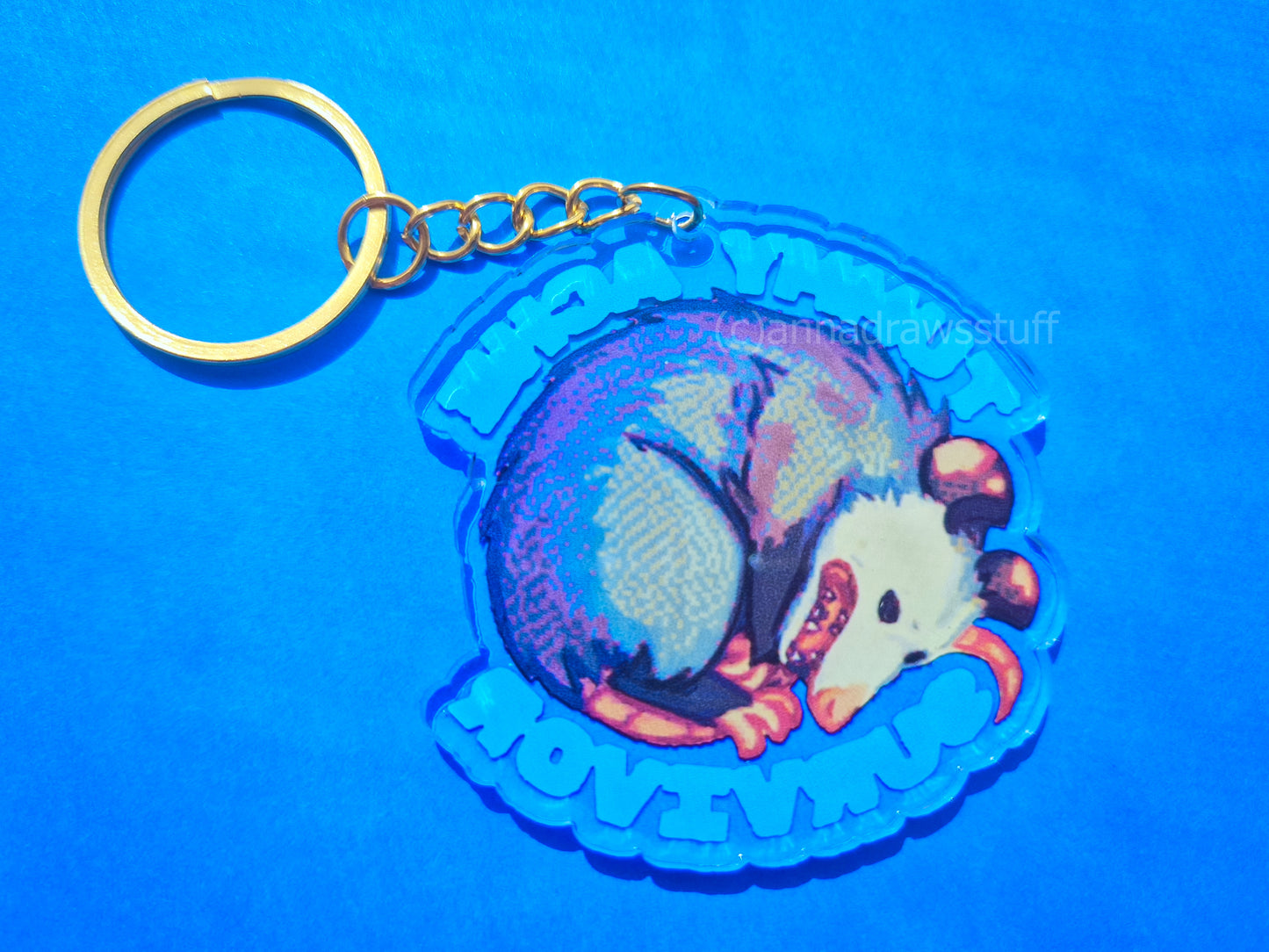 Tummy Ache Survivor Opossum Keychain