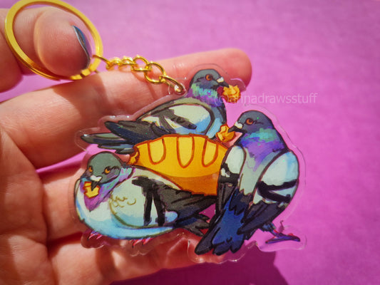 Bread Pigeons Keychain