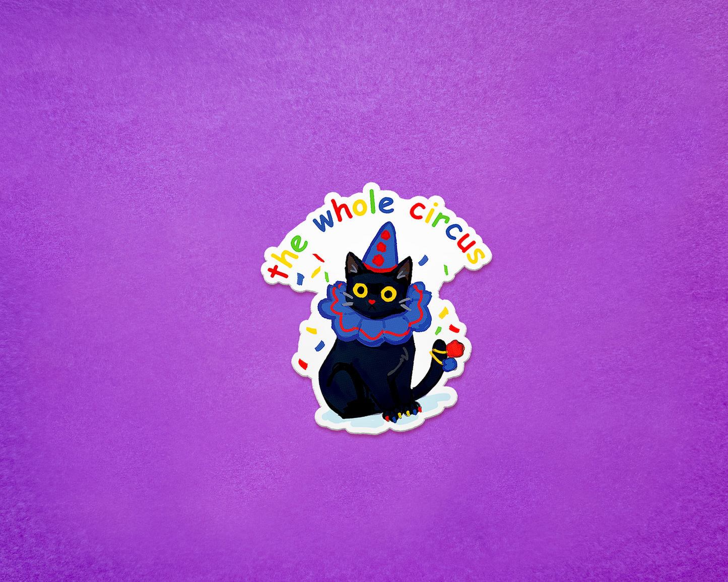 Clown Cat Stickers - Waterproof Vinyl Stickers