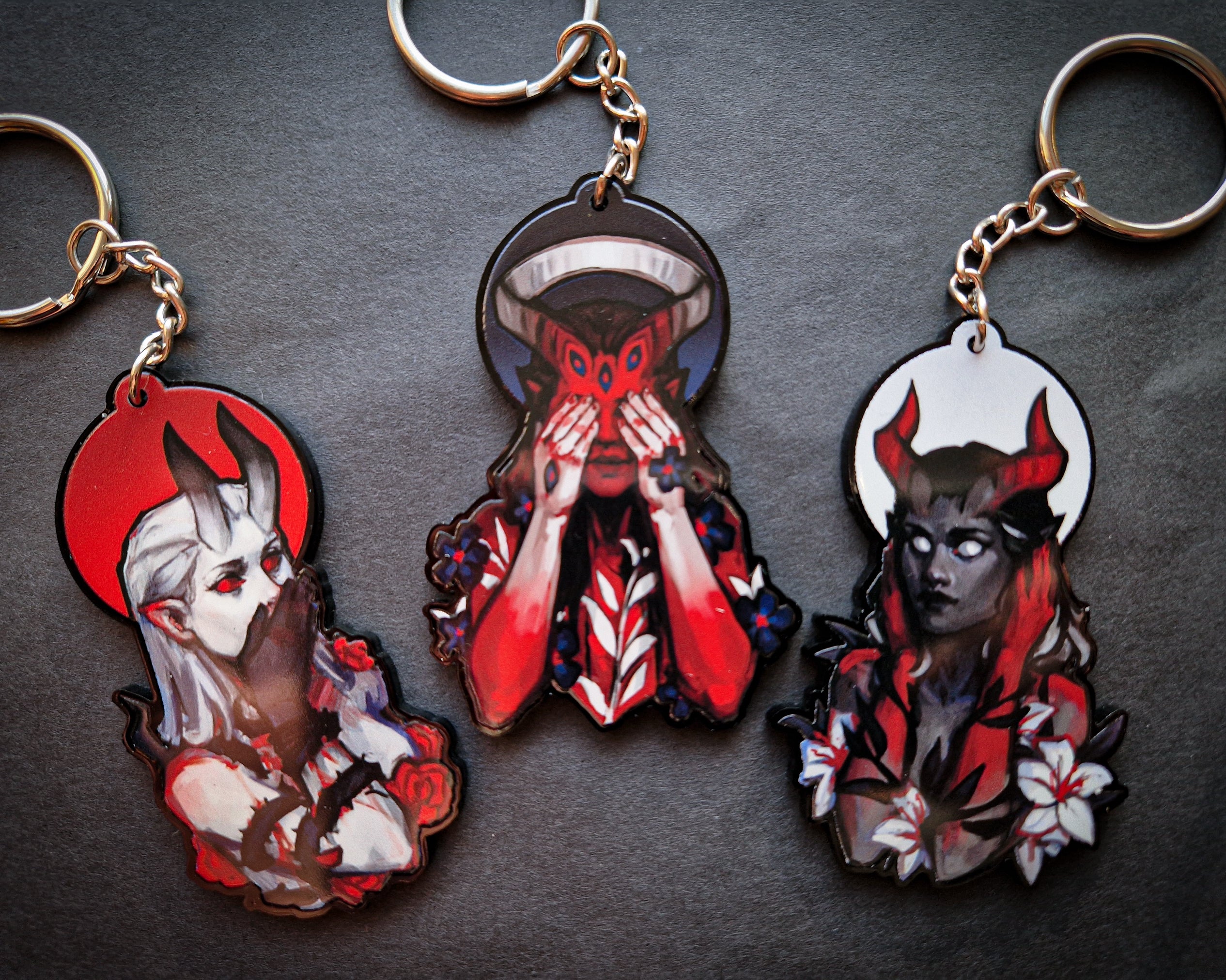 Demonc Key Chain Acrylic Demon Girl Keychains – annadrawsstuff