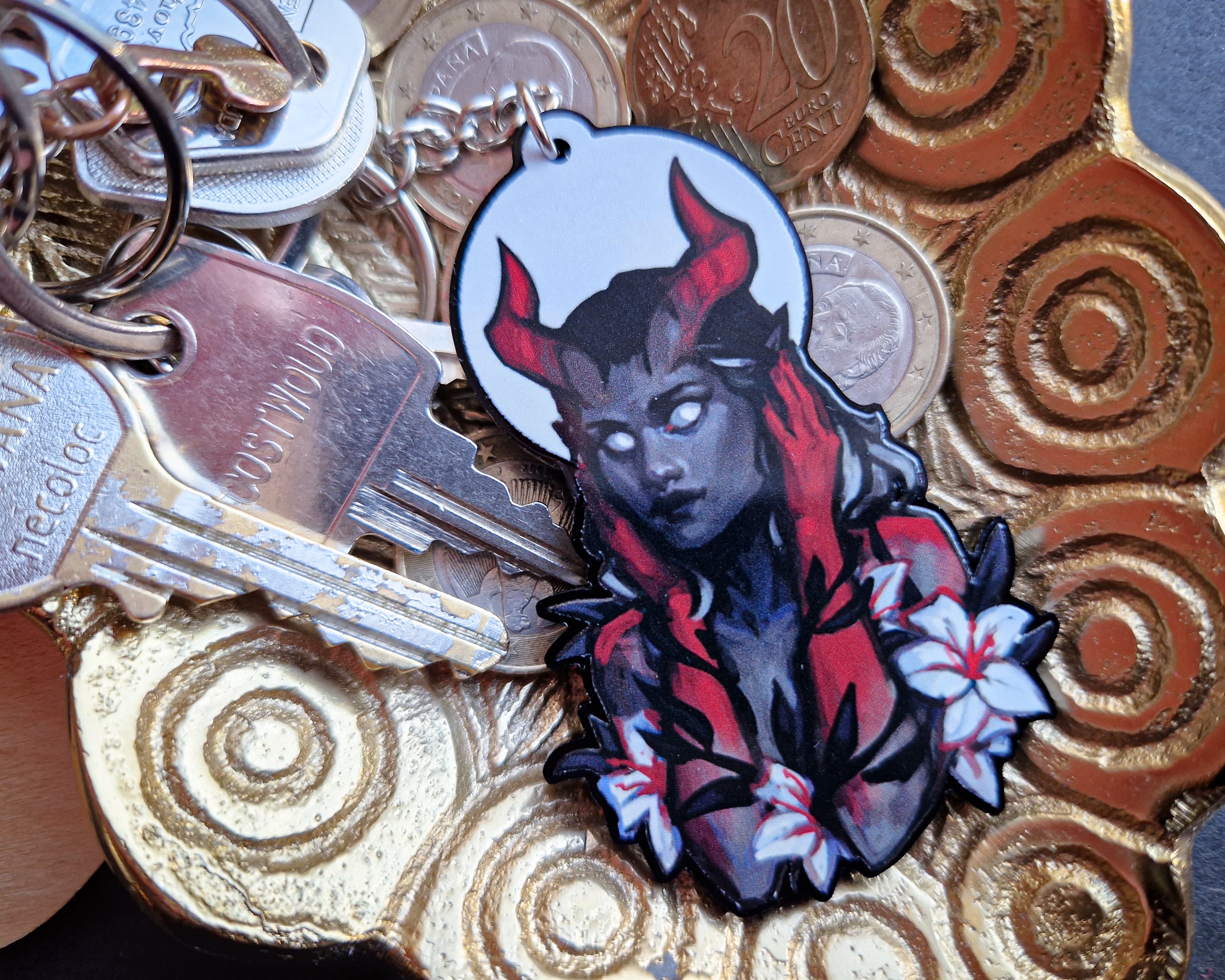 Demonc Key Chain Acrylic Demon Girl Keychains – annadrawsstuff