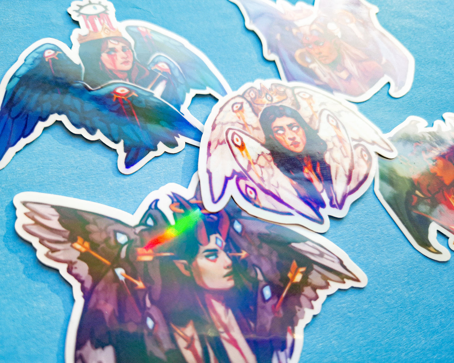Angels and Demons Sticker Pack - 5 Holographic Vinyl Stickers