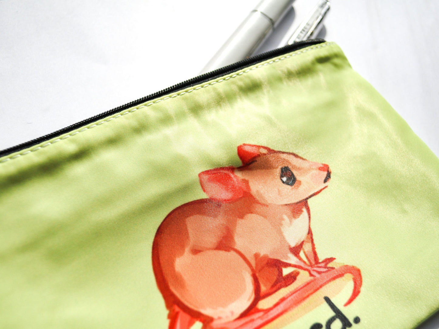 Cute Mouse Pencil Case - Zipper Bag for Cosmetics or Stationary