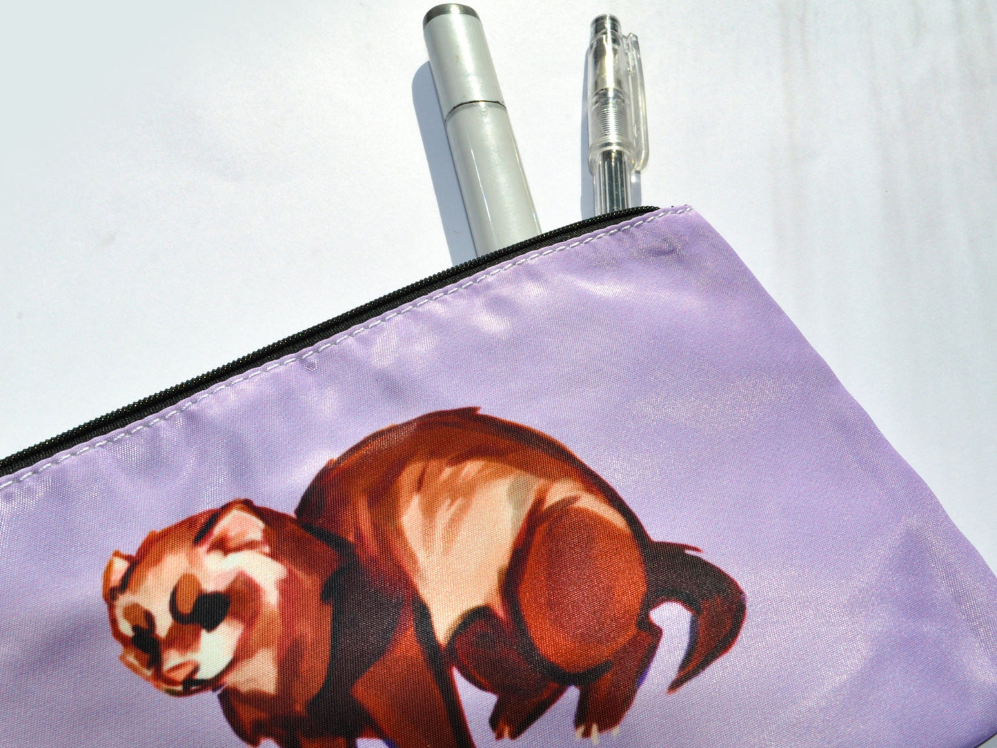 Rude Ferret Pencil Case - Zipper Bag for Cosmetics or Stationery