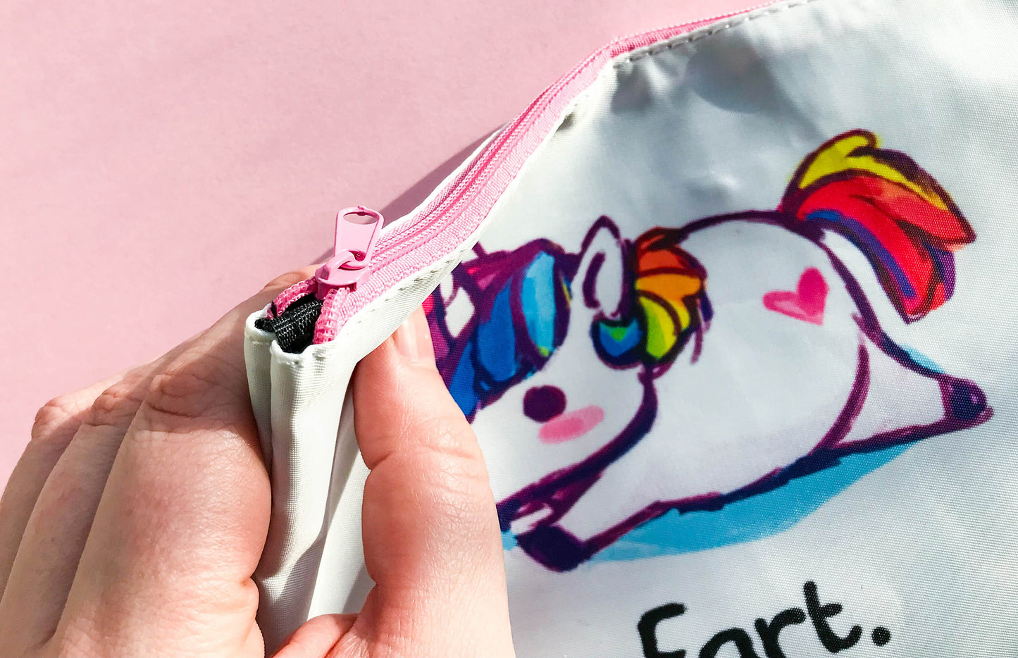 Unicorn Fart Pencil Case - Zipper Bag for Cosmetics or Stationery