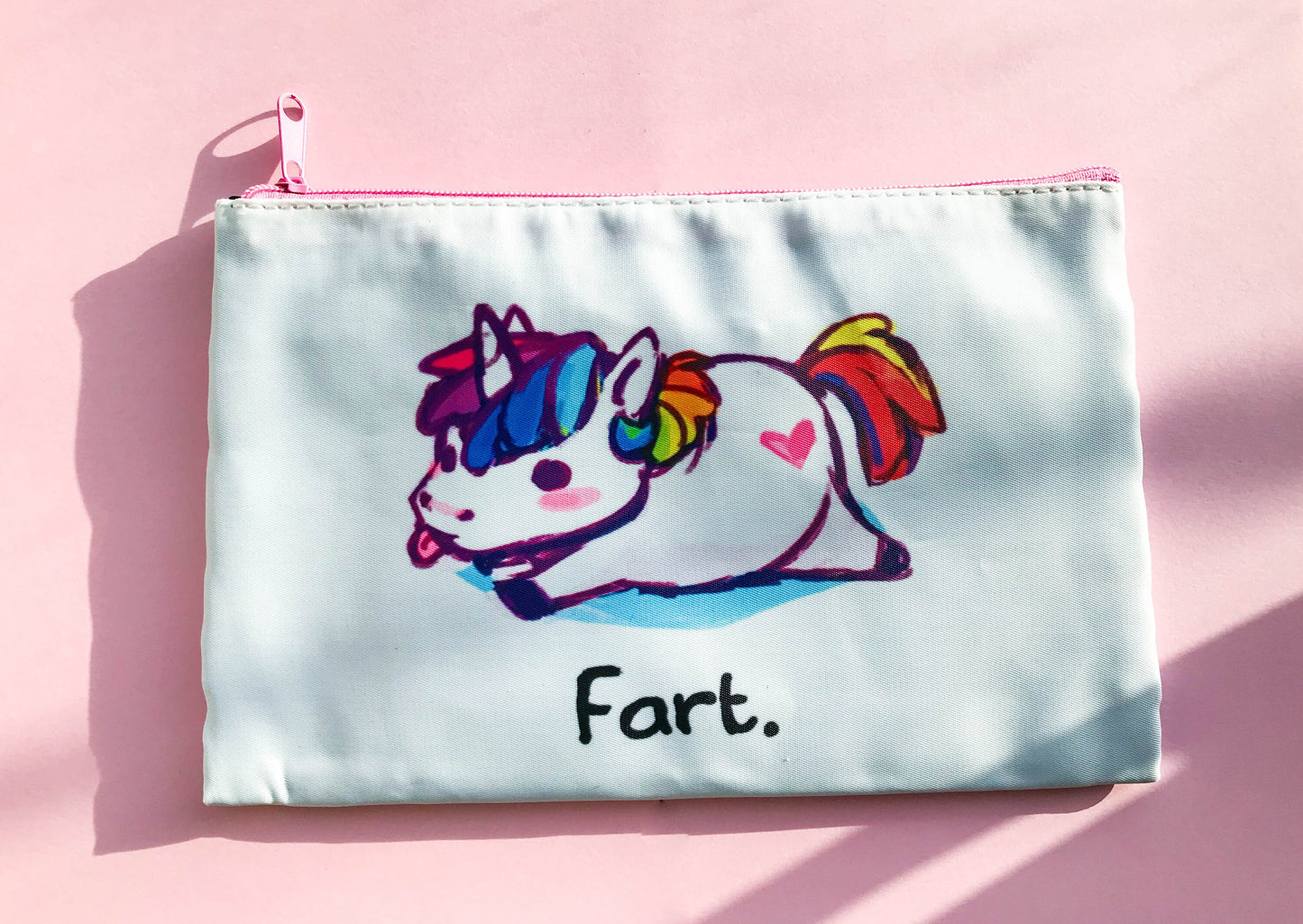 Unicorn Fart Pencil Case - Zipper Bag for Cosmetics or Stationery