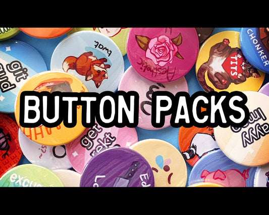 Mix and Match! - button packs /w 3, 5 or 10 pins - 1.5 inch/38mm -  all designs available!