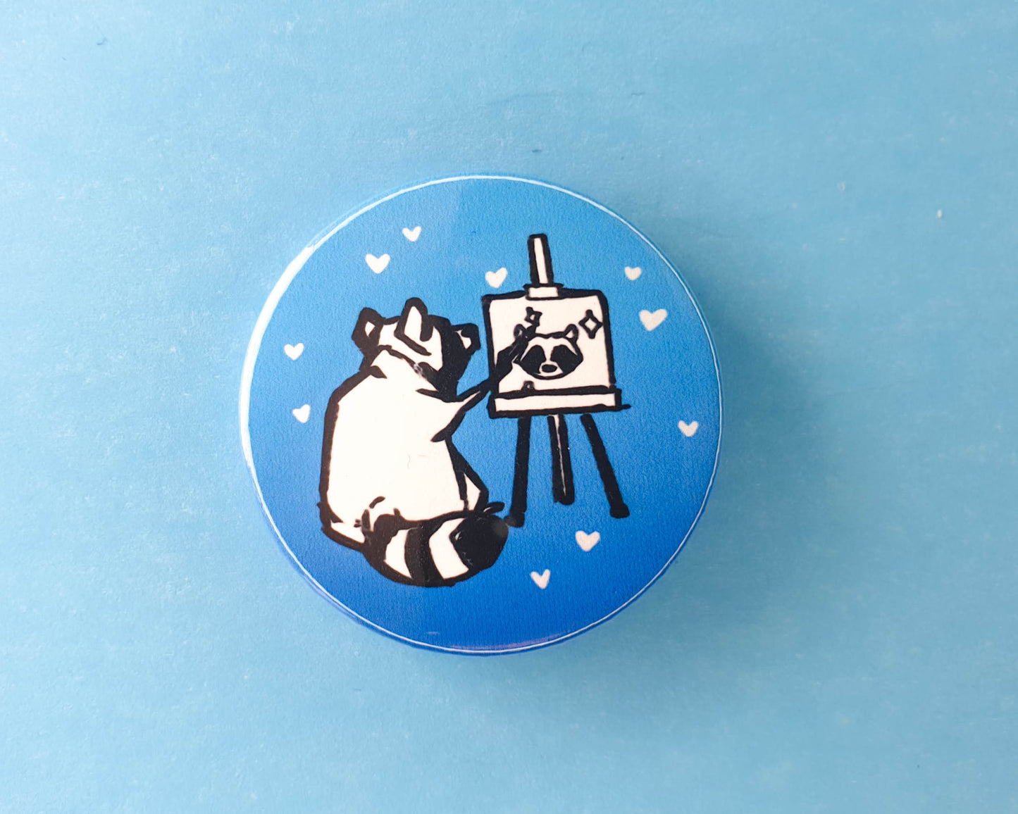 Artist Raccoon Pinback Buttons