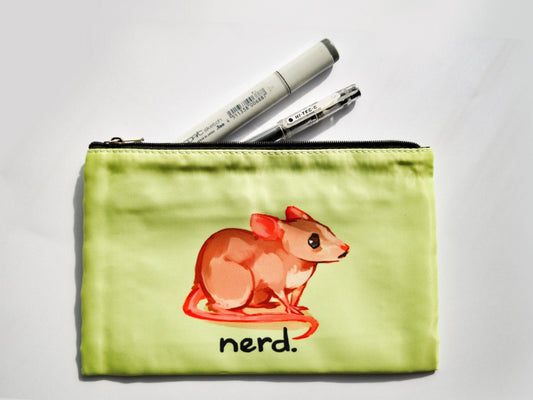 Cute Mouse Pencil Case - Zipper Bag for Cosmetics or Stationary