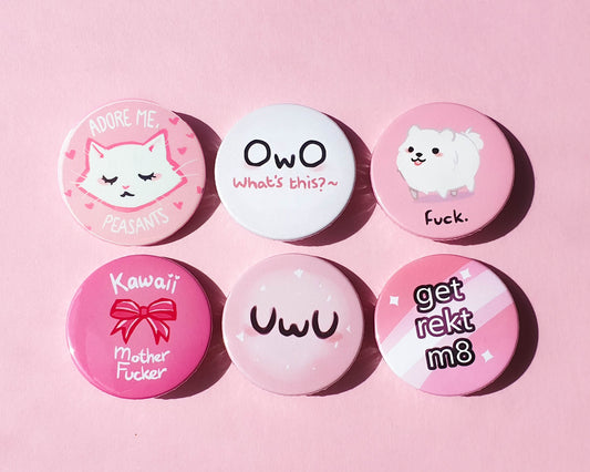 Pink Aesthetic Pinback Buttons