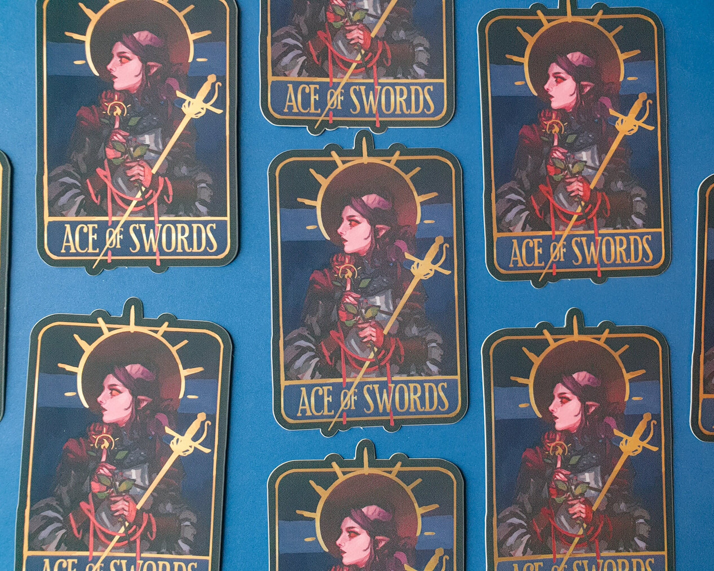 Ace Of Swords - Gold Foil Vinyl Sticker