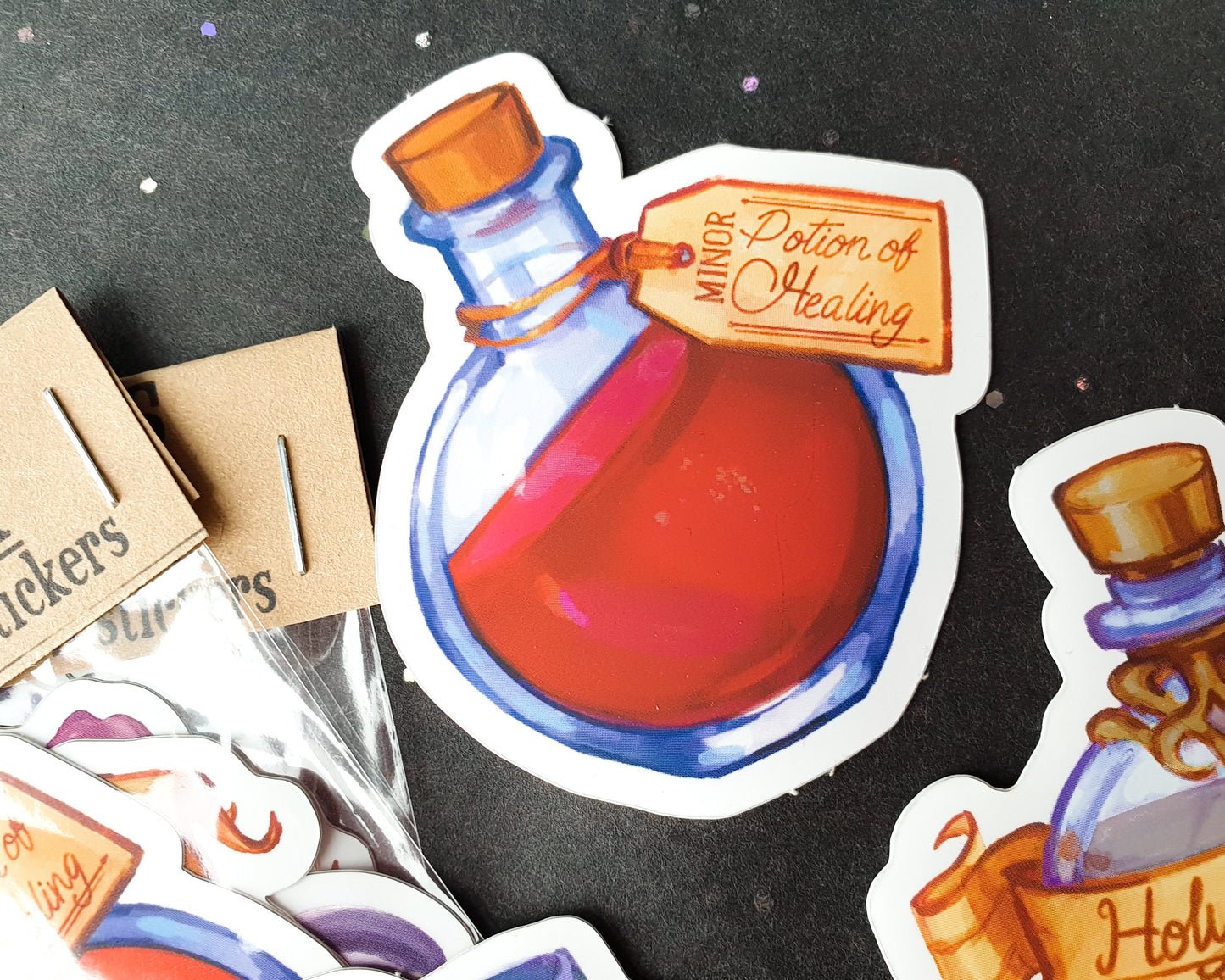 Spell Component and Potion Sticker Pack - 3 Stickers, Foil effect